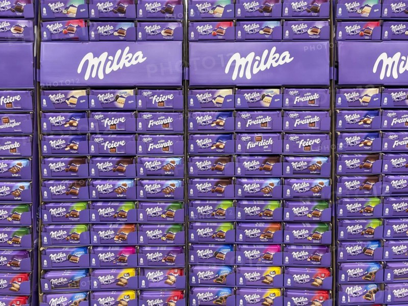 Milka chocolate on a pallet