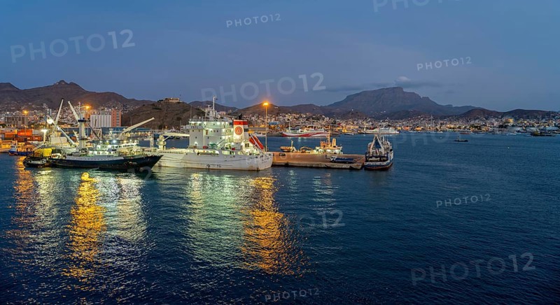 Ships Port Evening NightSao Vicente Mindelo Cape Verde