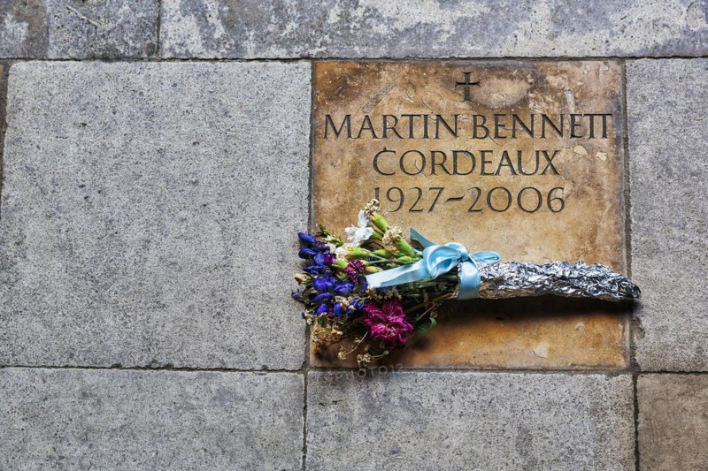 Memorial plaque in floor