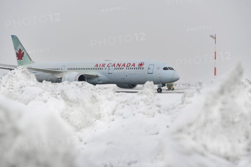 Air Canada in winter with snow
