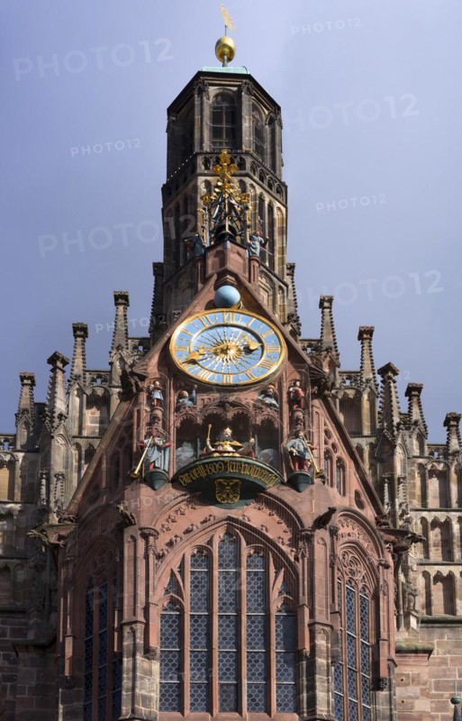 Tower of the Church of Our Lady with clock and the Maennleinlaufen