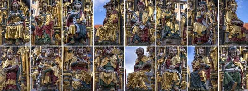 Figures at the Beautiful Fountain: Four Evangelists