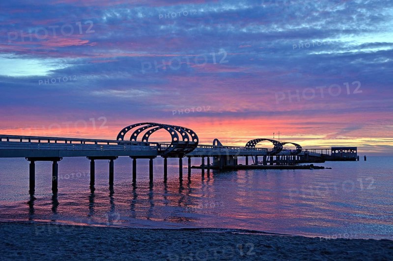 Kellenhusen pier, Baltic Sea, sunrise, Baltic Sea, Schleswig-Holstein, Germany, Europe