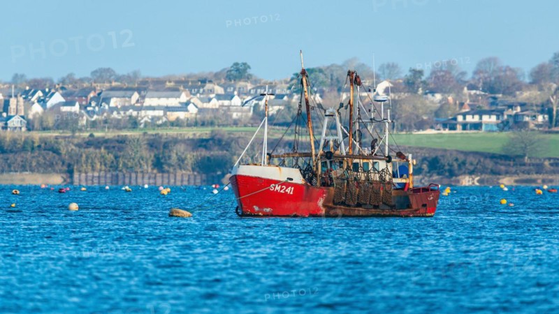 Crab Fishing Boat on River Exe, Dawlish Warren, Exmouth, Devon, England, United Kingdom, Europe