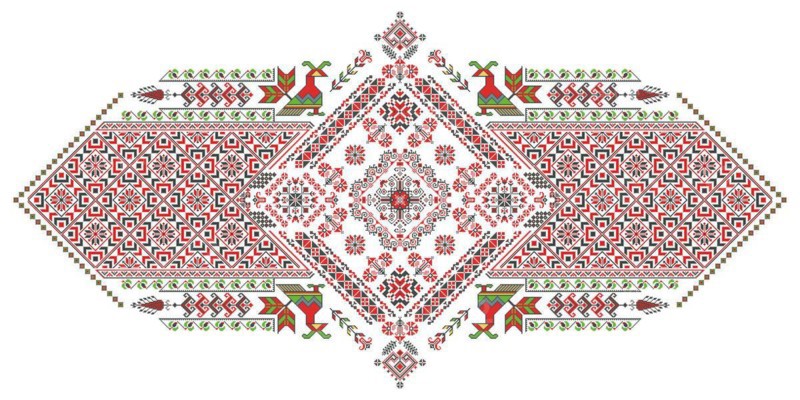 Traditional Romanian embroidery vector design elment over white background