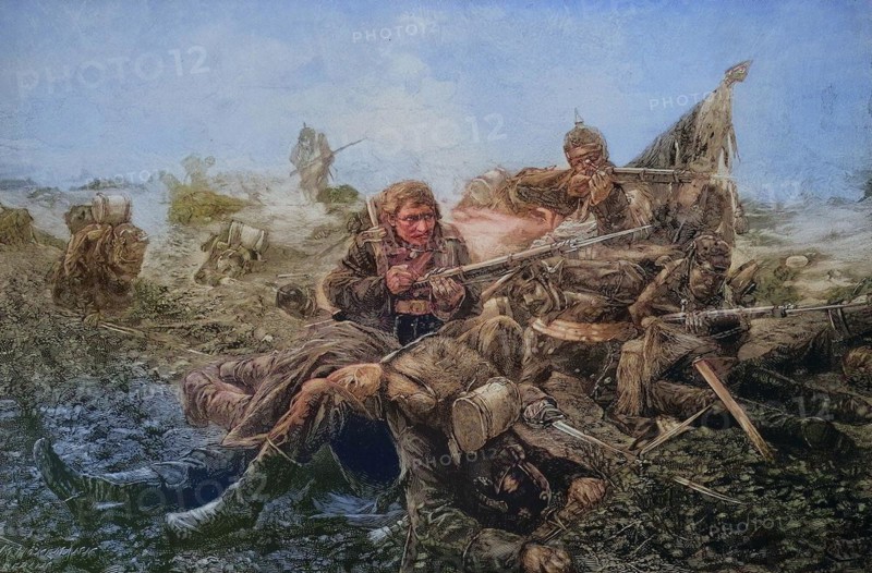 Franco-Prussian War or Franco-German, The fall of the 2nd Battalion of the 61st Regiment at Dijon in January 1871, Historical, digitally restored reproduction of an original from the 19th century, exact date unknown
