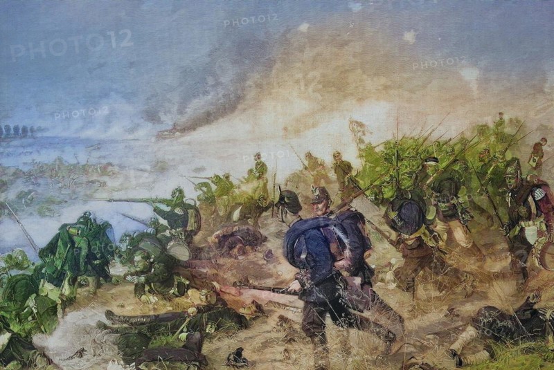 Franco-Prussian War, the battle of Rezonville, Mars-la-Tou, 16 August 1870, Historical, digitally restored reproduction of an original from the 19th century, exact date unknown