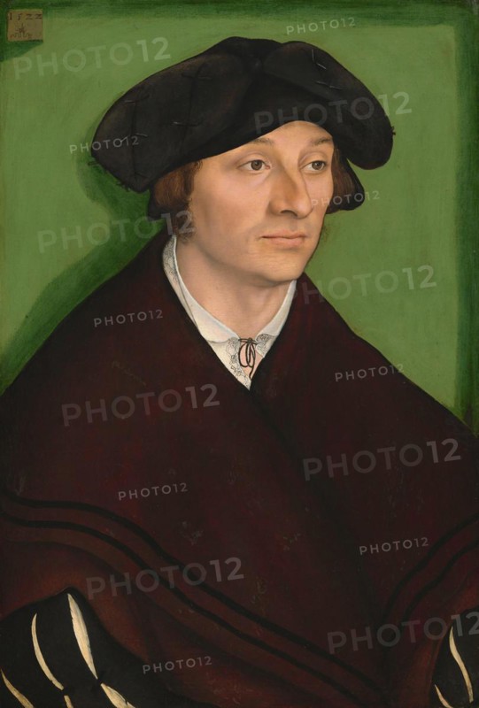 Portrait of a Man, painting by Lucas Cranach the Elder, 4 October 1472, 16 October 1553, one of the most important German painters, graphic artists and book printers of the Renaissance, Historical, digitally restored reproduction of a historical original