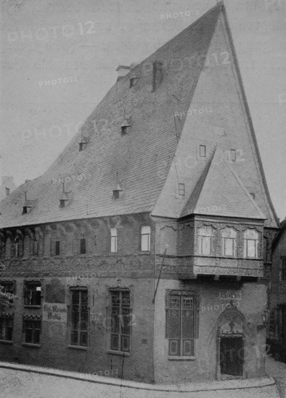 The Brusttuch House in Goslar, patrician house from the year 1521, Germany, Middle Ages, Historic, digitally restored reproduction from a 19th century original, Europe