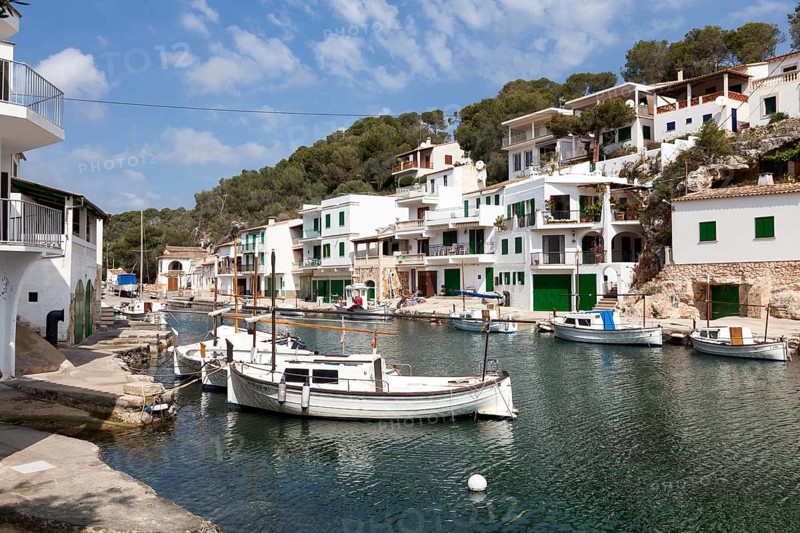Fishing port in Cala Figuera, near Santanyi, Migjorn region, Majorca, Balearic Islands, Spain, Europe
