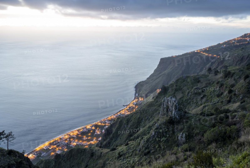 Paul do Mar, landscape in front of sea and coast, Miradouro da Raposeira viewpoint, Madeira, Portugal, Europe