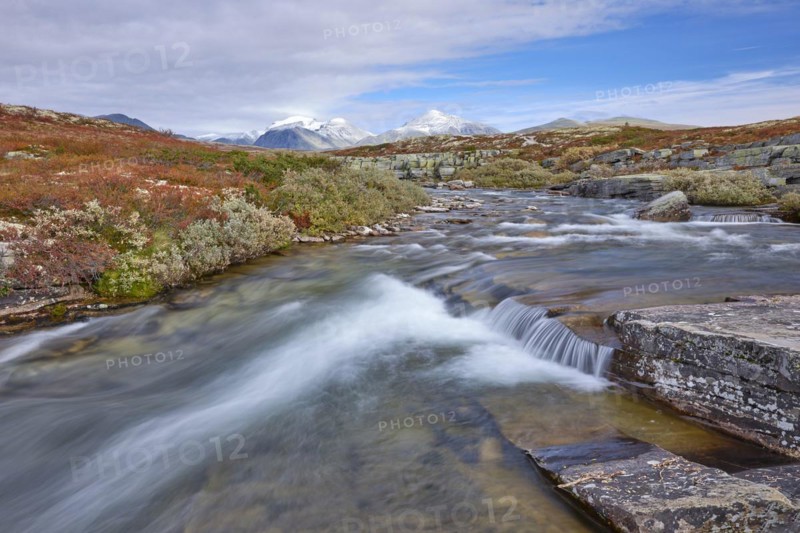 Autumn landscape, fells, Store Ula river, Rondane National Park, Norway, Europe