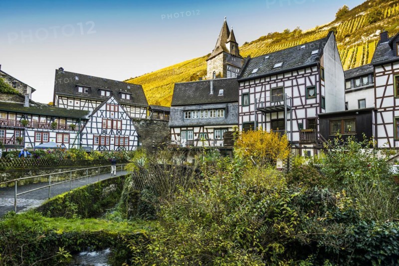 Historic half-timbered houses, Malerwinkel, Bacharach, Upper Middle Rhine Valley, UNESCO World Heritage Site, Rhine, Rhineland-Palatinate, Germany, Europe