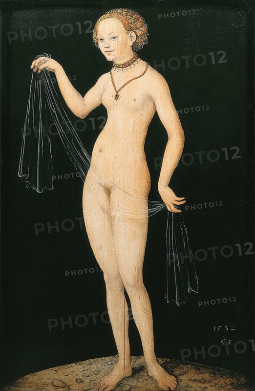 Venus, painting by Lucas Cranach the Elder, 4 October 1472, 16 October 1553, one of the most important German painters, graphic artists and book printers of the Renaissance, Historical, digitally restored reproduction of a historical original