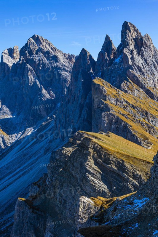 Geisler Group with the Sas Rigais peak, Val Gardena, Dolomites, South Tyrol, Italy, Europe