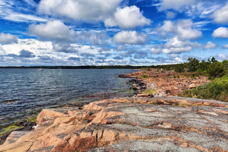 Rocky coast, coastline, Kaeringsund, Fasta Aland, Aland Islands, Aland Islands, Finland, Europe