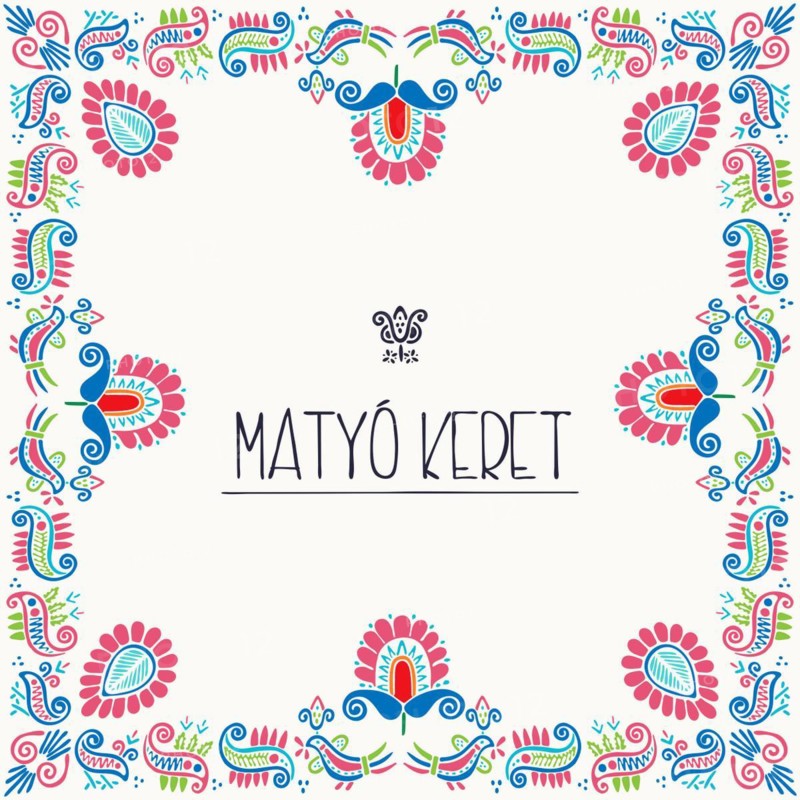 Vector frame with traditional Hungarian floral motives