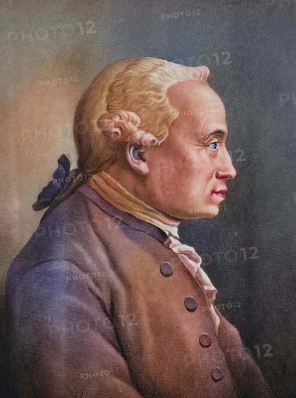 Immanuel Kant was a German philosopher, Historical, digitally restored reproduction of a 19th century original