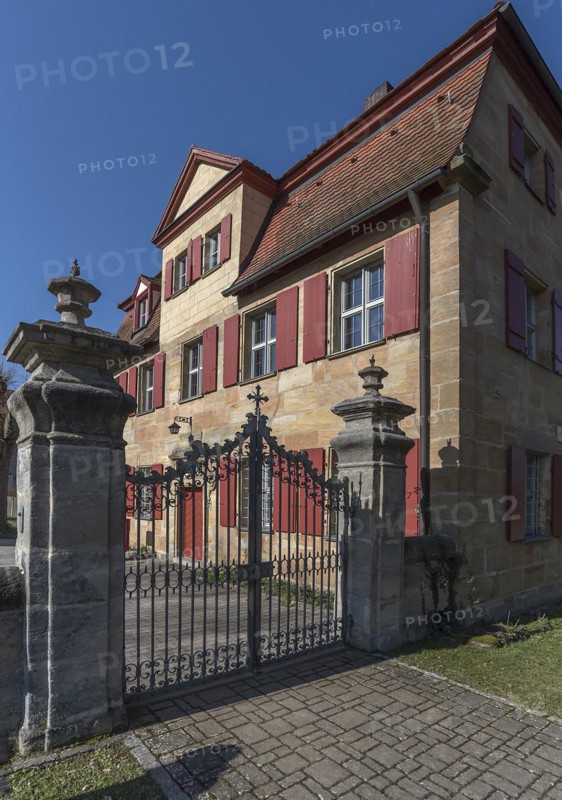 Historic vicarage from1734 of the St.Egidienkirche, Beerbach, Middle Franconia, Bavaria, Germany, Europe