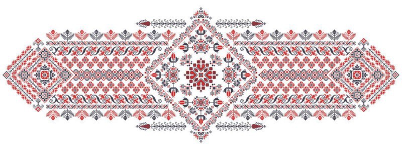 Traditional Romanian embroidery vector design element over white background