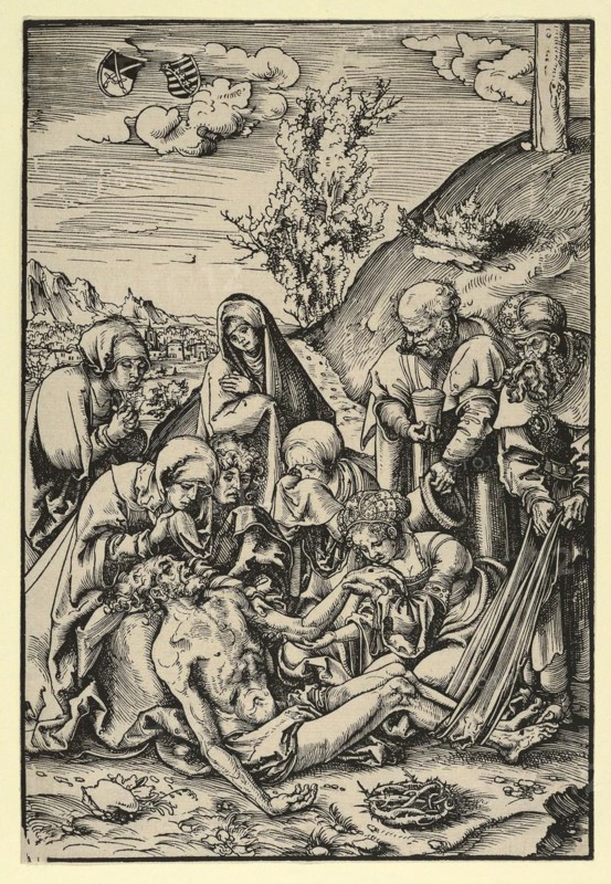 The Lamentation, from The Passion Narrative, painting by Lucas Cranach the Elder, 4 October 1472, 16 October 1553, one of the most important German painters, graphic artists and letterpress printers of the Renaissance, Historical, digitally restored reproduction of a historical original