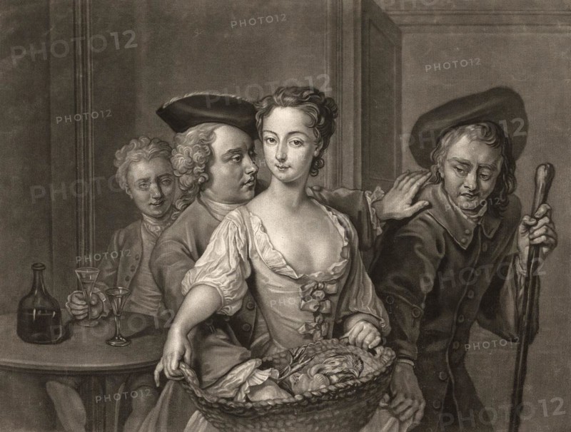 A Scene in the Recruiting Office, c. 1760, France, Historic, digitally restored reproduction of a historical original, Europe