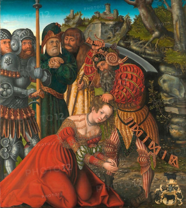 The Martyrdom of Saint Barbara, painting by Lucas Cranach the Elder, 4 October 1472, 16 October 1553, one of the most important German painters, graphic artists and letterpress printers of the Renaissance, Historical, digitally restored reproduction of a historical original