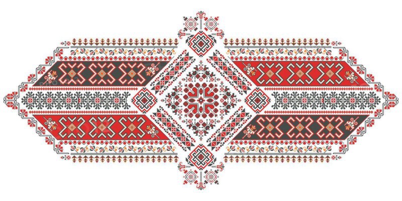 Traditional Romanian embroidery vector design element over white background