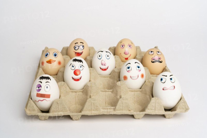 Funny Eggs. Faces on the eggs Eggs Smiles. Studio