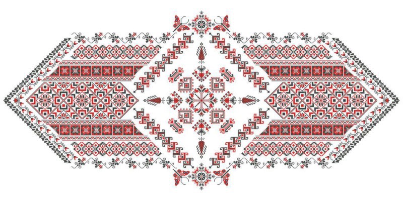 Traditional Romanian embroidery vector design element over white background