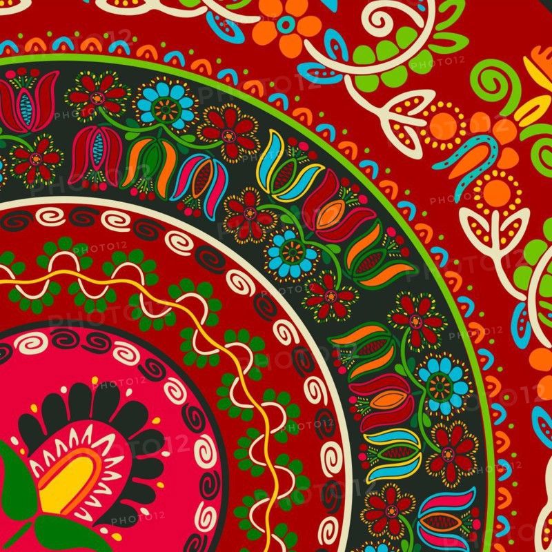 Traditional Hungarian embroidery vector decorative background card