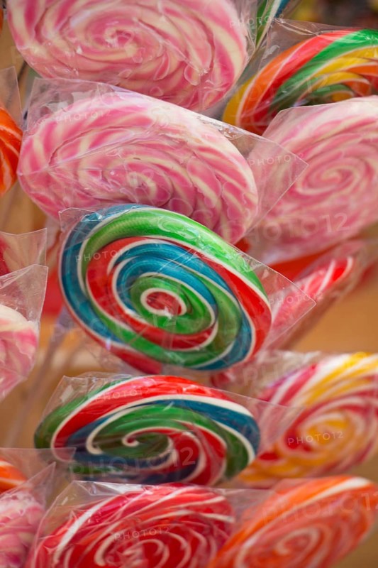 Delicious colorful swirl candy and sweets for kids