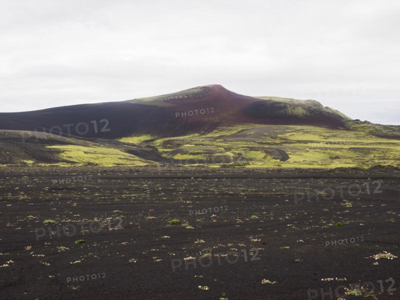 Tjarnargigur crater landscape, moss-covered volcanic landscape, Laki crater landscape, highlands, South Iceland, Suourland, Iceland, Europe