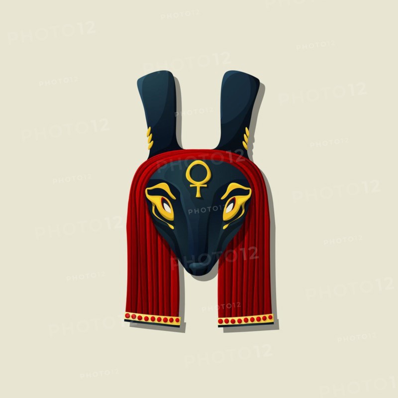 Egyptian god Set mask, vector icon