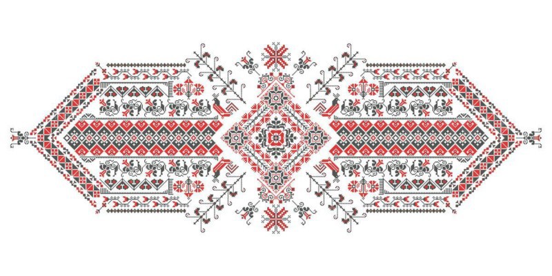 Traditional Romanian embroidery vector design elment over white background