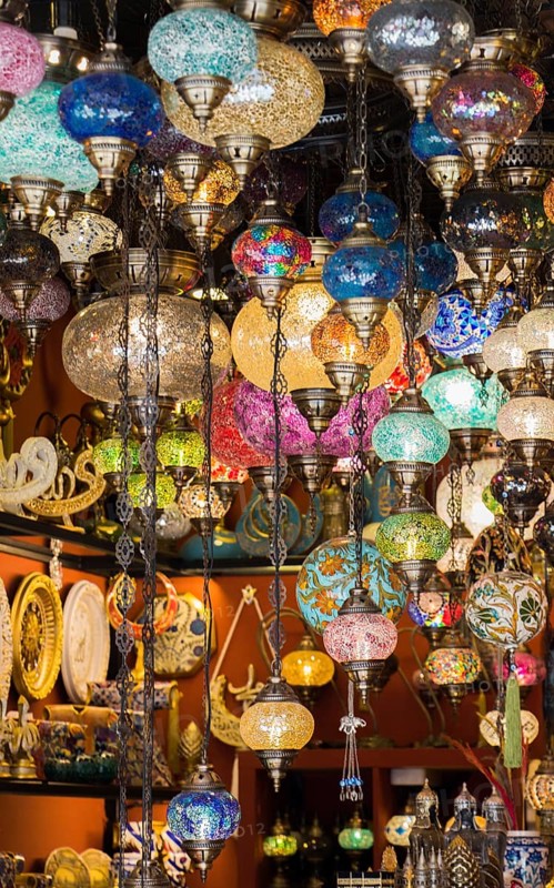 Mosaic Ottoman lamps from Grand Bazaar in Istanbul