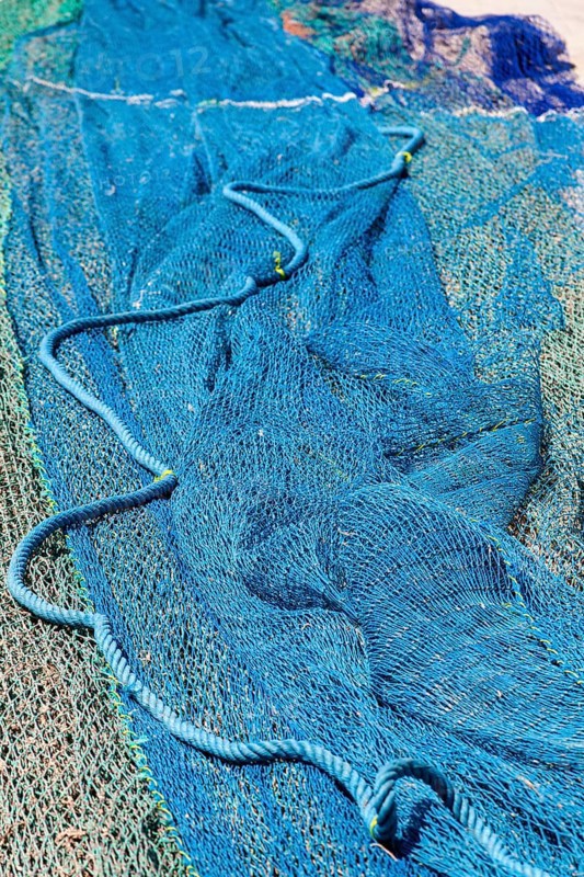 Colourful fishing nets and ropes, Majorca, Balearic Islands, Spain, Europe