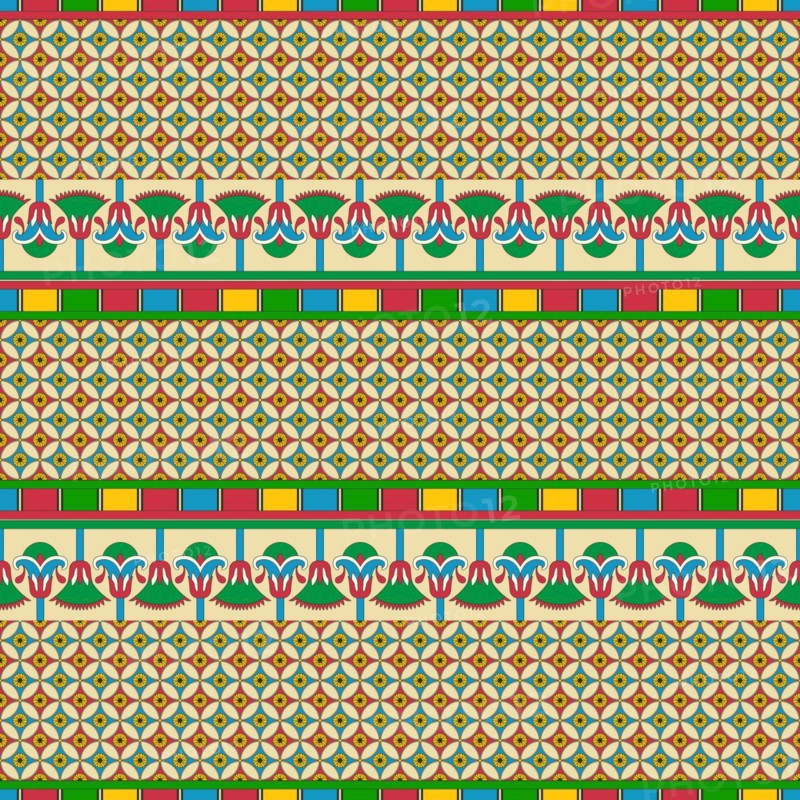 Ancient Egyptian traditional background, vector seamless pattern