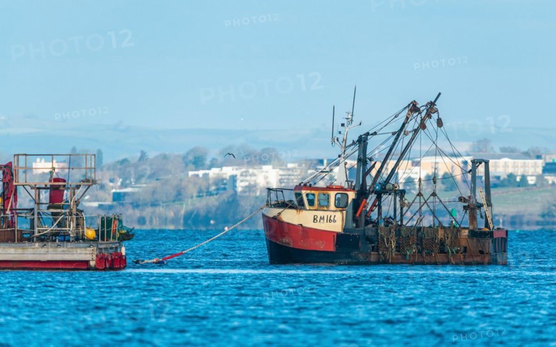 Crab Fishing Boat on River Exe, Dawlish Warren, Exmouth, Devon, England, United Kingdom, Europe