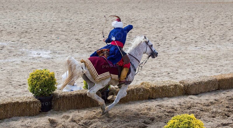 Ottoman archer riding and shooting on horseback