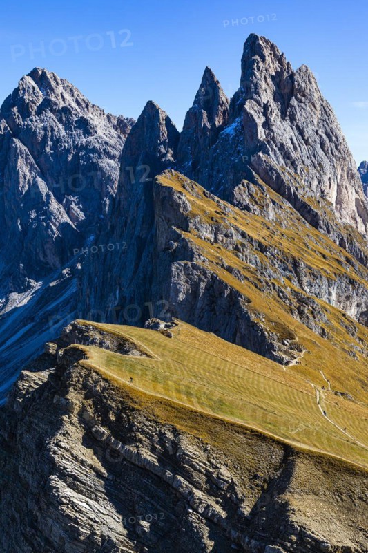 Geisler Group with the Sas Rigais peak, Val Gardena, Dolomites, South Tyrol, Italy, Europe