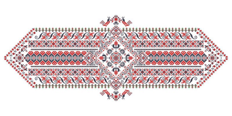 Traditional Romanian embroidery vector design element over white background