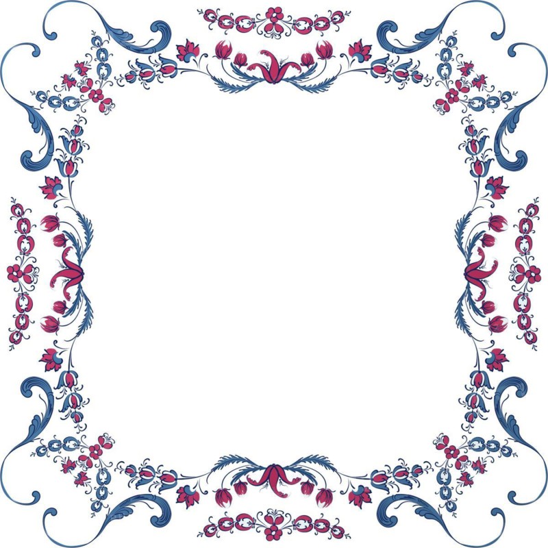 Vector floral frame with traditional Norwegian Rosemaling motif