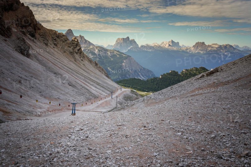 Gondola lift to Forcella Staunies, Monte Cristallo group, Dolomites, Italy, Monte Cristallo group, Dolomites, Italy, Europe