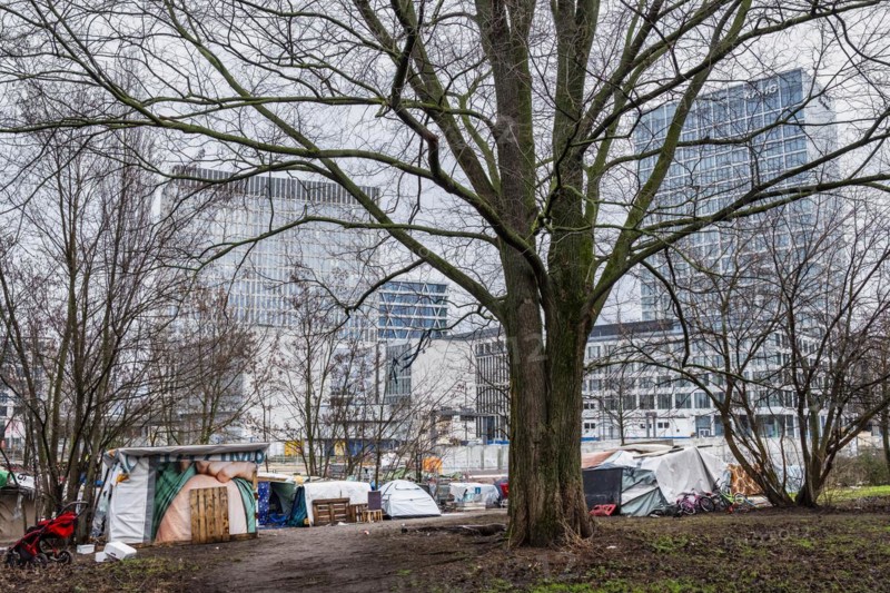 Homeless camp, Berlin, Germany, Europe