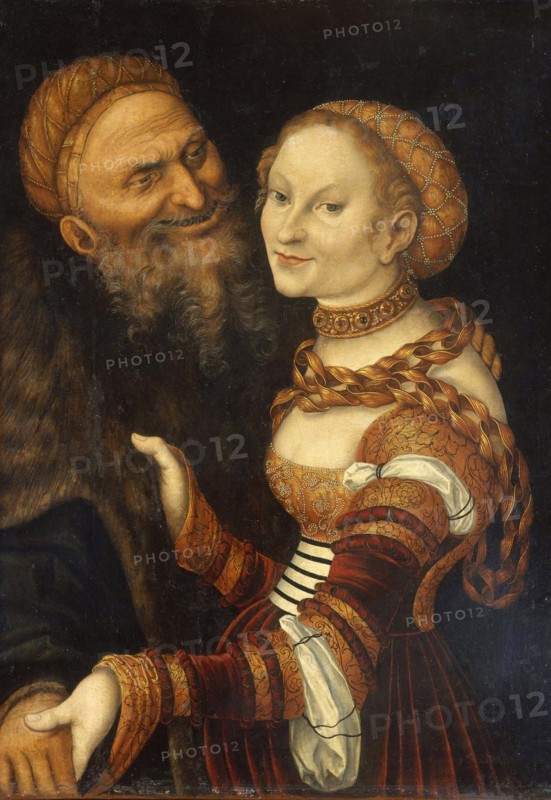 The Old Man in Love, painting by Lucas Cranach the Elder, 4 October 1472, 16 October 1553, one of the most important German painters, graphic artists and book printers of the Renaissance, Historical, digitally restored reproduction of a historical original