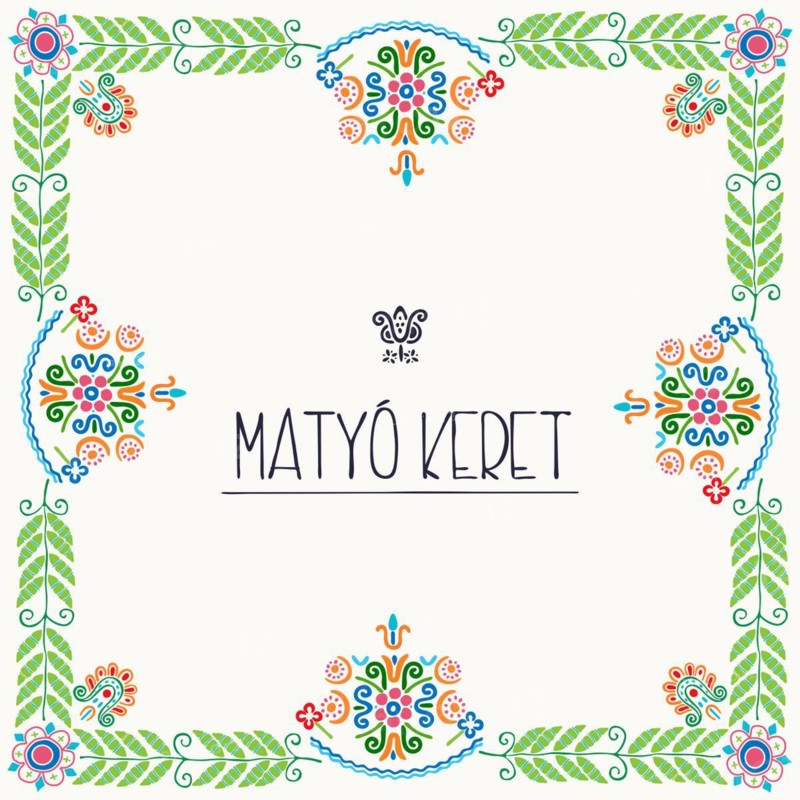 Vector frame with traditional Hungarian floral motives