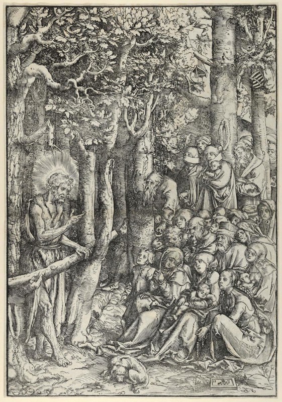 The Sermon of St. John the Baptist, painting by Lucas Cranach the Elder, 4 October 1472, 16 October 1553, one of the most important German painters, graphic artists and letterpress printers of the Renaissance, Historical, digitally restored reproduction of a historical original