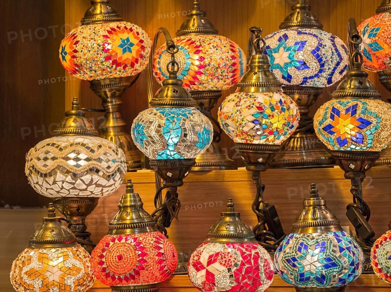 Colorful Ottoman style Mosaic lamps