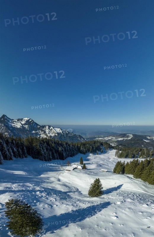 View to Bonere, back midland, drone shot, Lauelenegg, Lucerne, Switzerland, Europe